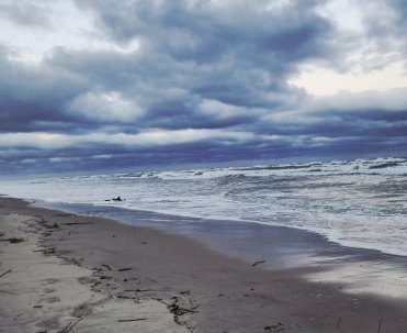 Dębki zimą &ndash; ośnieżona plaża nad morzem